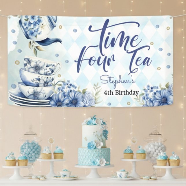 Time four tea, forth birthday for kids banner (Creator Uploaded)