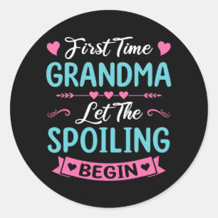 Time Grandma New Grandma Ba  Classic Round Sticker