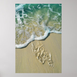 Time Heals All Wounds-Footprints in the Sand Poster
