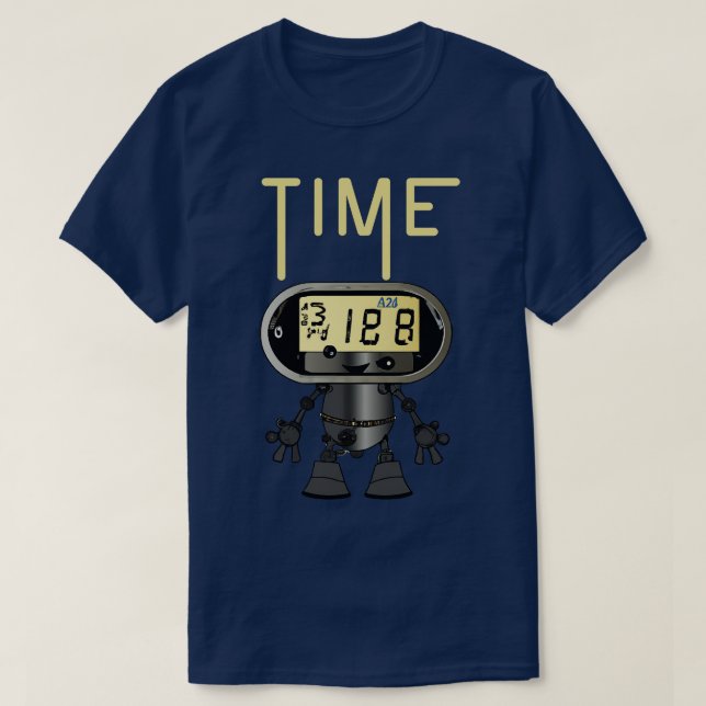 Time Illustration Funny Surreal Steampunk Alarm Cl T-Shirt (Design Front)