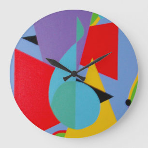 Time in Treble Blue Minimalist Round Clock