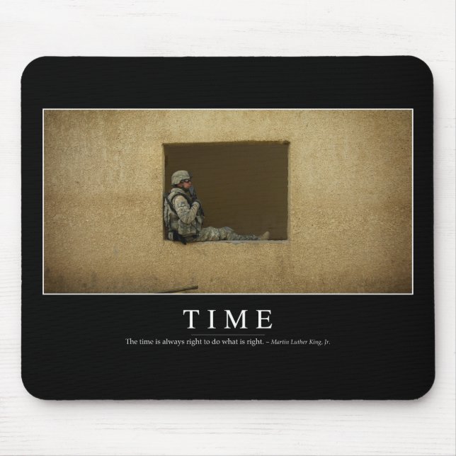 Time: Inspirational Quote Mouse Pad (Front)
