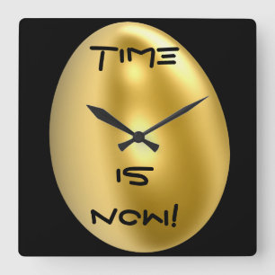 Time Is Now Chic Wall Clock! Square Wall Clock