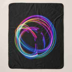 Time-lapse photography of lights sherpa blanket