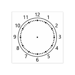 Time Learning Clock Rubber Stamp