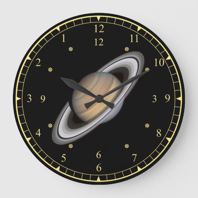 Time Machine ~ Beautiful Planet Saturn ~  Large Clock (Front)