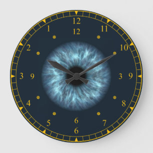 Time Machine ~ Blue Eyeball Black Hole ~   Large Clock