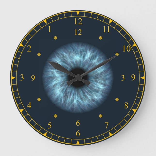 Time Machine ~ Blue Eyeball Black Hole ~   Large Clock (Front)