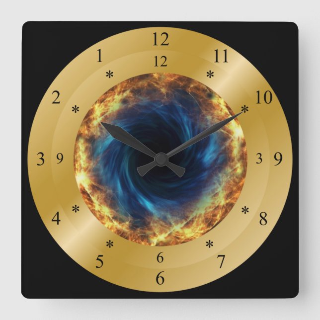 Time Machine Clock ~ Fiery Black Hole ~ * ~ (Front)