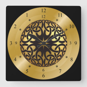 Time Machine Clock~Golden Black Hole~Time Travel Square Wall Clock