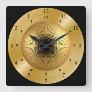 Time Machine ~ Golden Black Hole ~ Time Travel Square Wall Clock