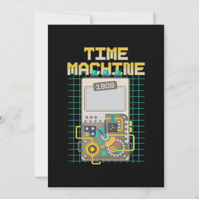 Time Machine Retro Vintage Time Travelling Gift Invitation (Front)