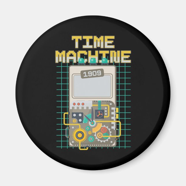 Time Machine Retro Vintage Time Travelling Gift Magnet (Front)