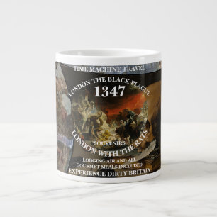 TIME MACHINE TRAVEL LONDON 1347 BLACK PLAGUE LARGE COFFEE MUG