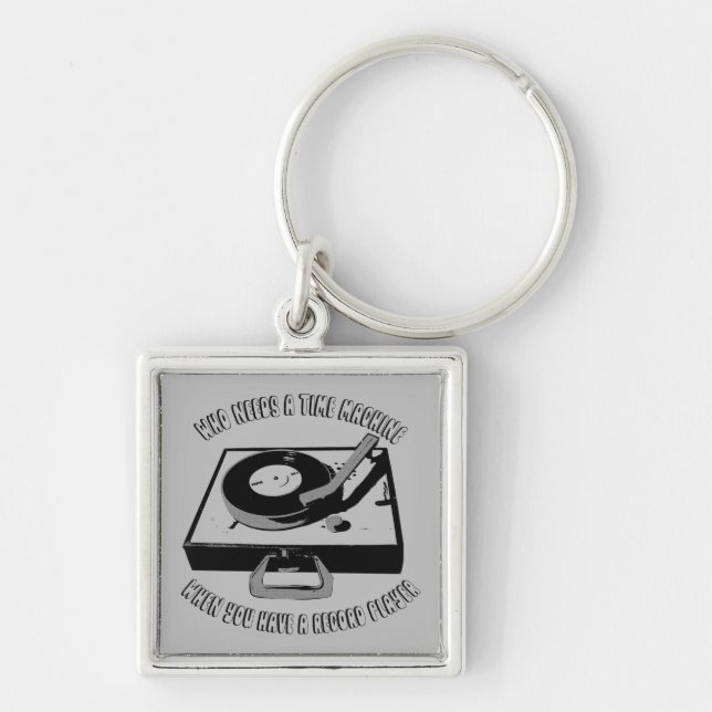 Time Machine Vinyl Record Player Turntable Key Ring (Front)