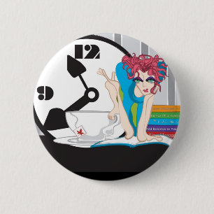 time management 6 cm round badge