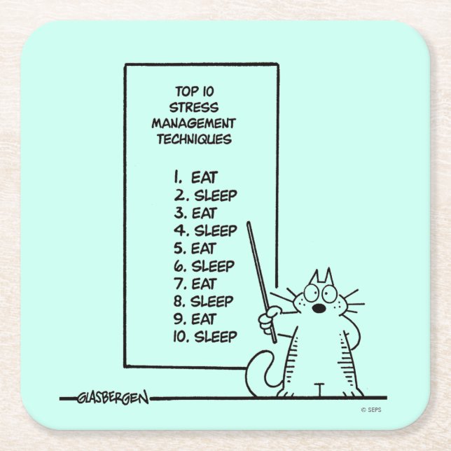 Time Management Square Paper Coaster (Front)