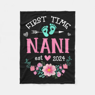 Time Nani Est 2024 Floral Pregnancy Announcement W Fleece Blanket