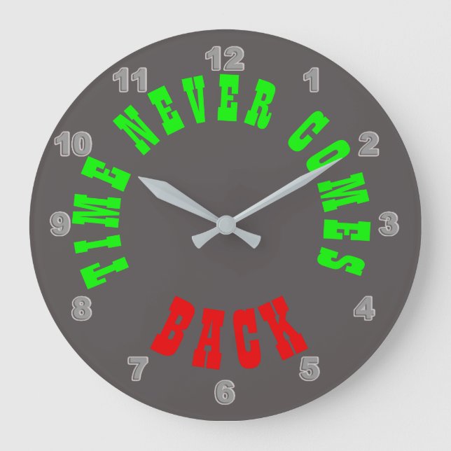 Time Never Comes Back Wall Clock (Front)