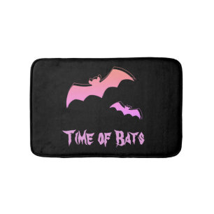 Time of Bats - Pink & Purple Abstract Pop Art Bath Mat