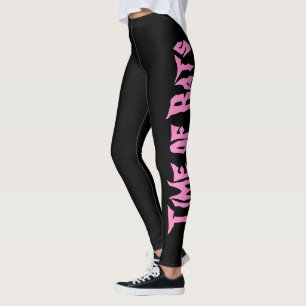 Time of Bats - Pink & Purple Abstract Pop Art Leggings