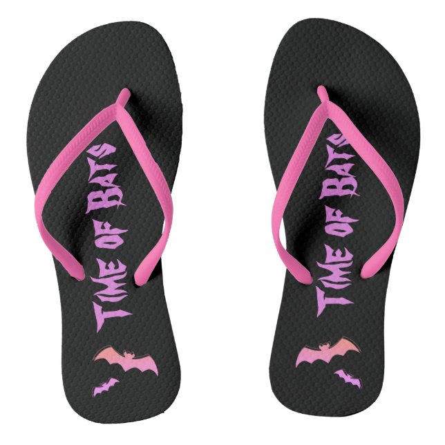 Time of Bats - Pink & Purple Abstract Pop Art Thongs (Footbed)