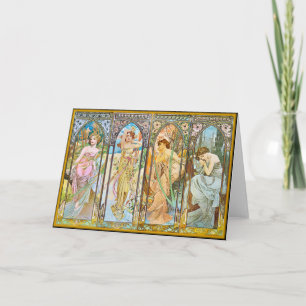 Time of the Day, Alphonse Mucha Card