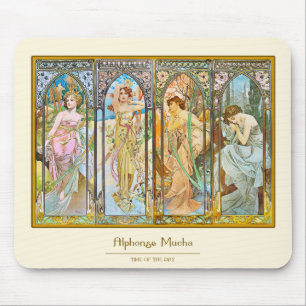 Time of the Day, Alphonse Mucha Mouse Pad