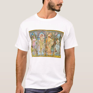 Time of the Day, Alphonse Mucha T-Shirt