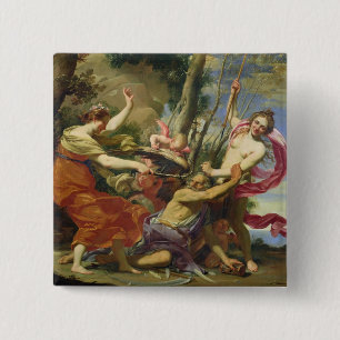 Time Overcome by Youth and Beauty 15 Cm Square Badge