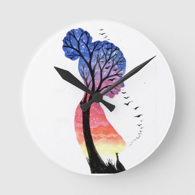 Time passes by i am feeling blue round clock (Front)