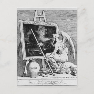 Time smoking a Picture, 1761 Postcard
