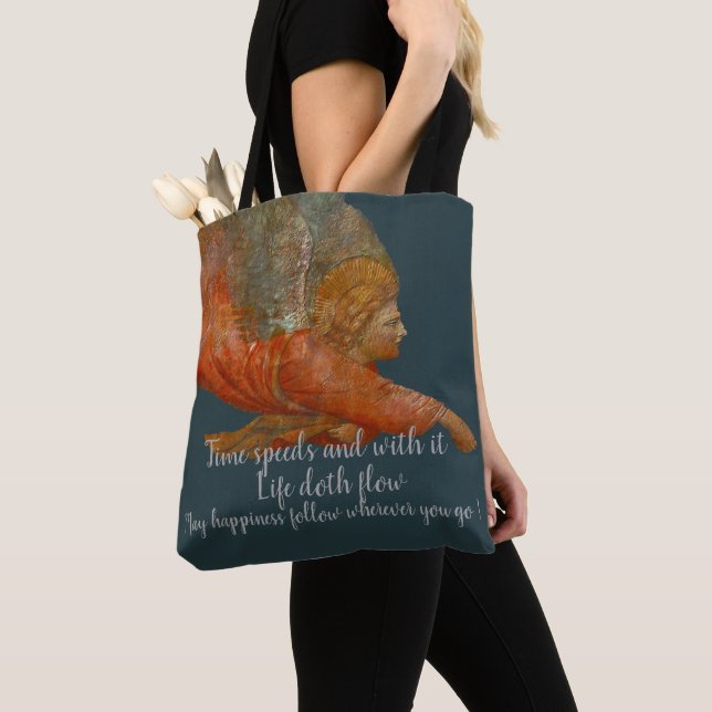 Time Speeds And With It Life Doth Flow Tote Bag (Close Up)