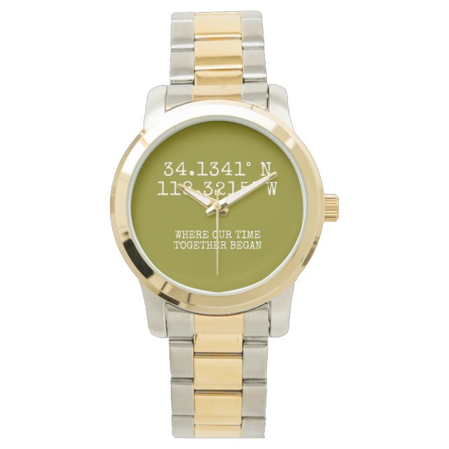 Time Spent Together GPS Coordinates Personalised Watch (Front)