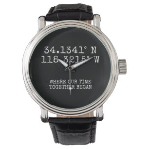 Time Spent Together GPS Coordinates Personalized Watch