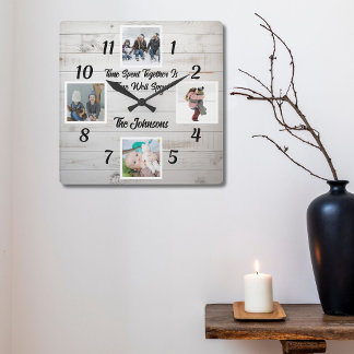 Time Spent Together Is Time Well Spent Photo  Square Wall Clock