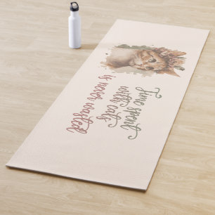 Time Spent With Cats Cute Cat Watercolor Design Yoga Mat