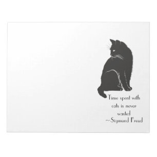Time Spent With Cats is Never Wasted Freud Quote Notepad