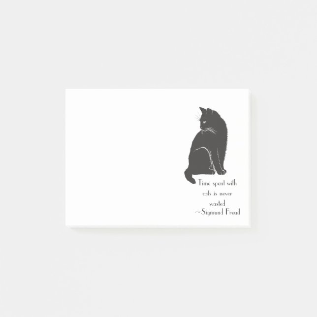Time Spent With Cats is Never Wasted Freud Quote Post-it Notes (Front)