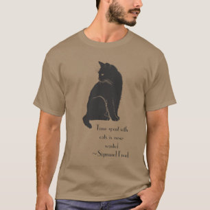 Time Spent With Cats is Never Wasted Freud Quote T-Shirt