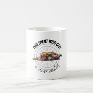 Time spent with cats is never wasted- motivational coffee mug