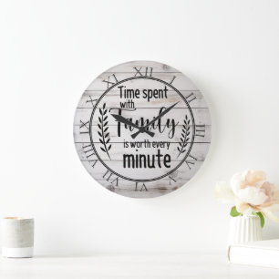 Time Spent With Family Large Clock