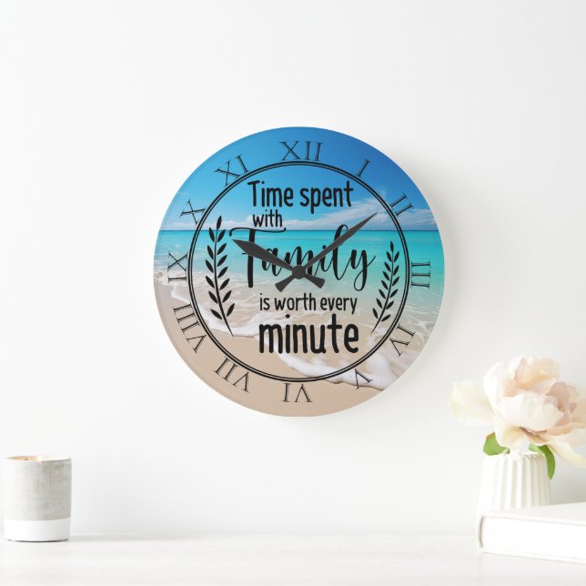 Time Spent With Family Large Clock (Home)