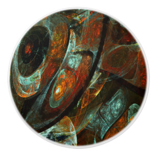 Time Split Abstract Art Ceramic Knob