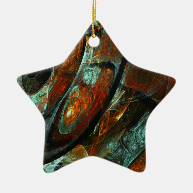Time Split Abstract Art Ceramic Ornament (Front)