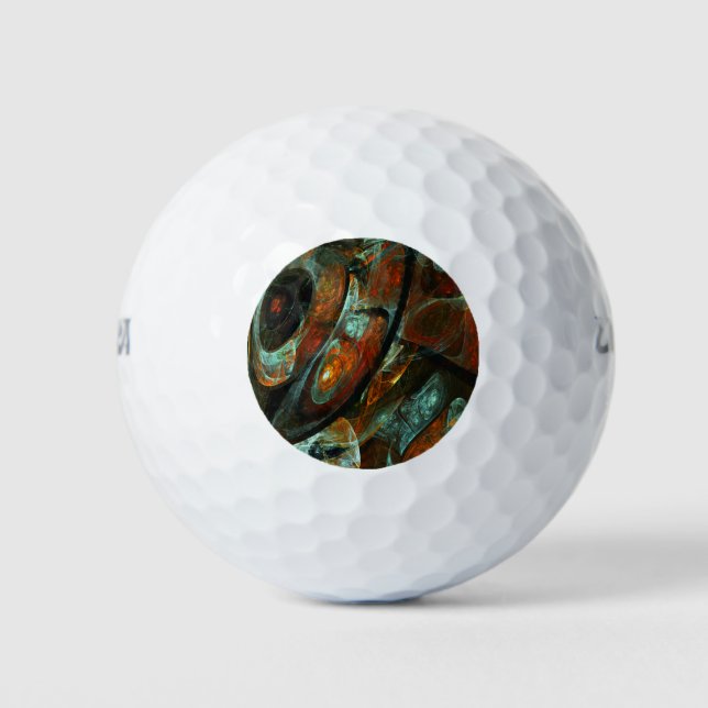 Time Split Abstract Art Golf Balls (Front)