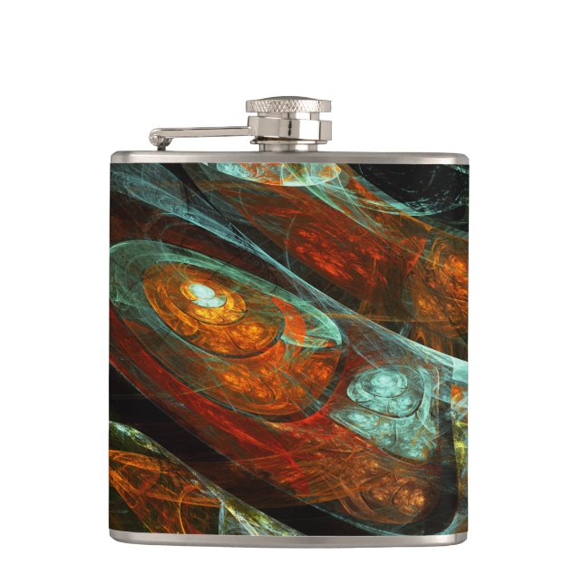Time Split Abstract Art Hip Flask (Front)