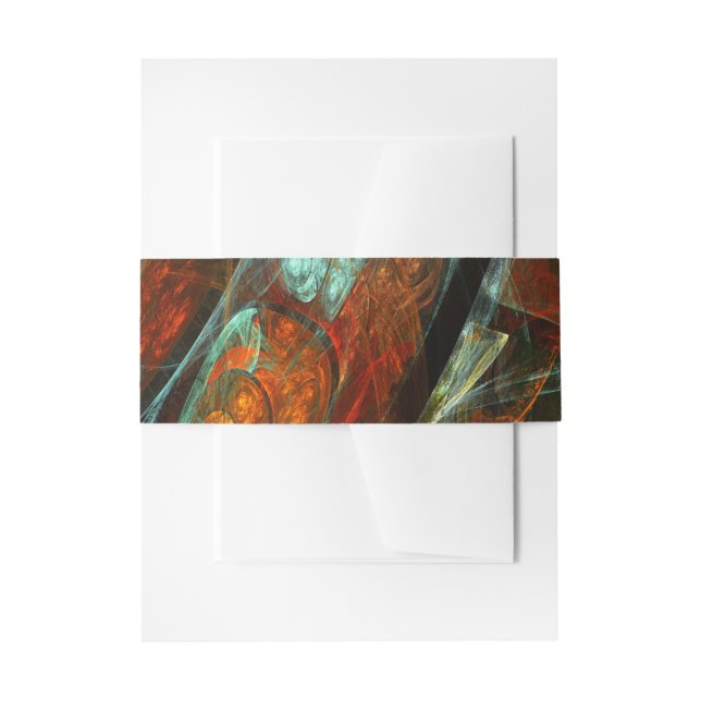 Time Split Abstract Art Invitation Belly Band (Front Example)
