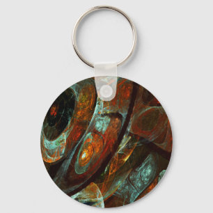 Time Split Abstract Art Key Ring