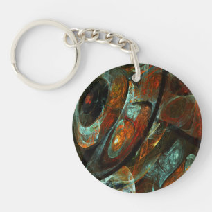 Time Split Abstract Art Key Ring